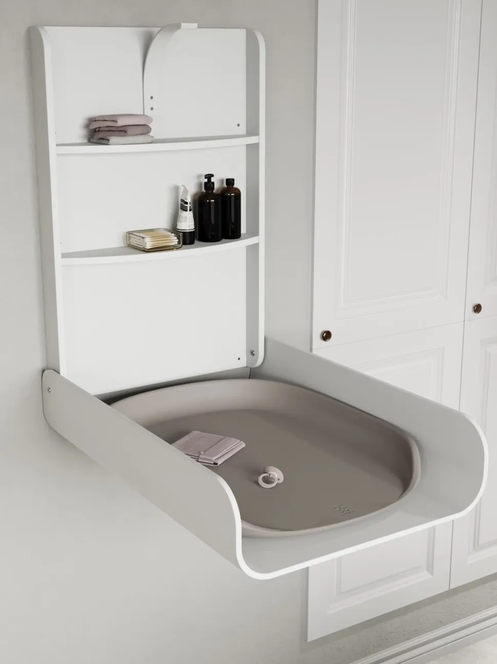 Væghængt Puslebord, Classic White