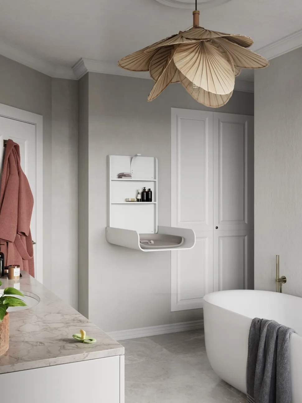 Væghængt Puslebord, Classic White