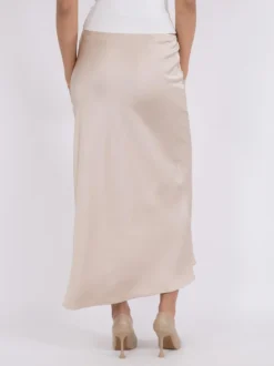 Vicky Heavy Sateen Nederdel, Champagne, 40