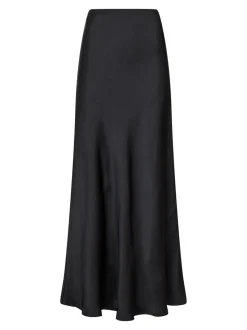 Vicky Heavy Sateen Nederdel, Black, 42