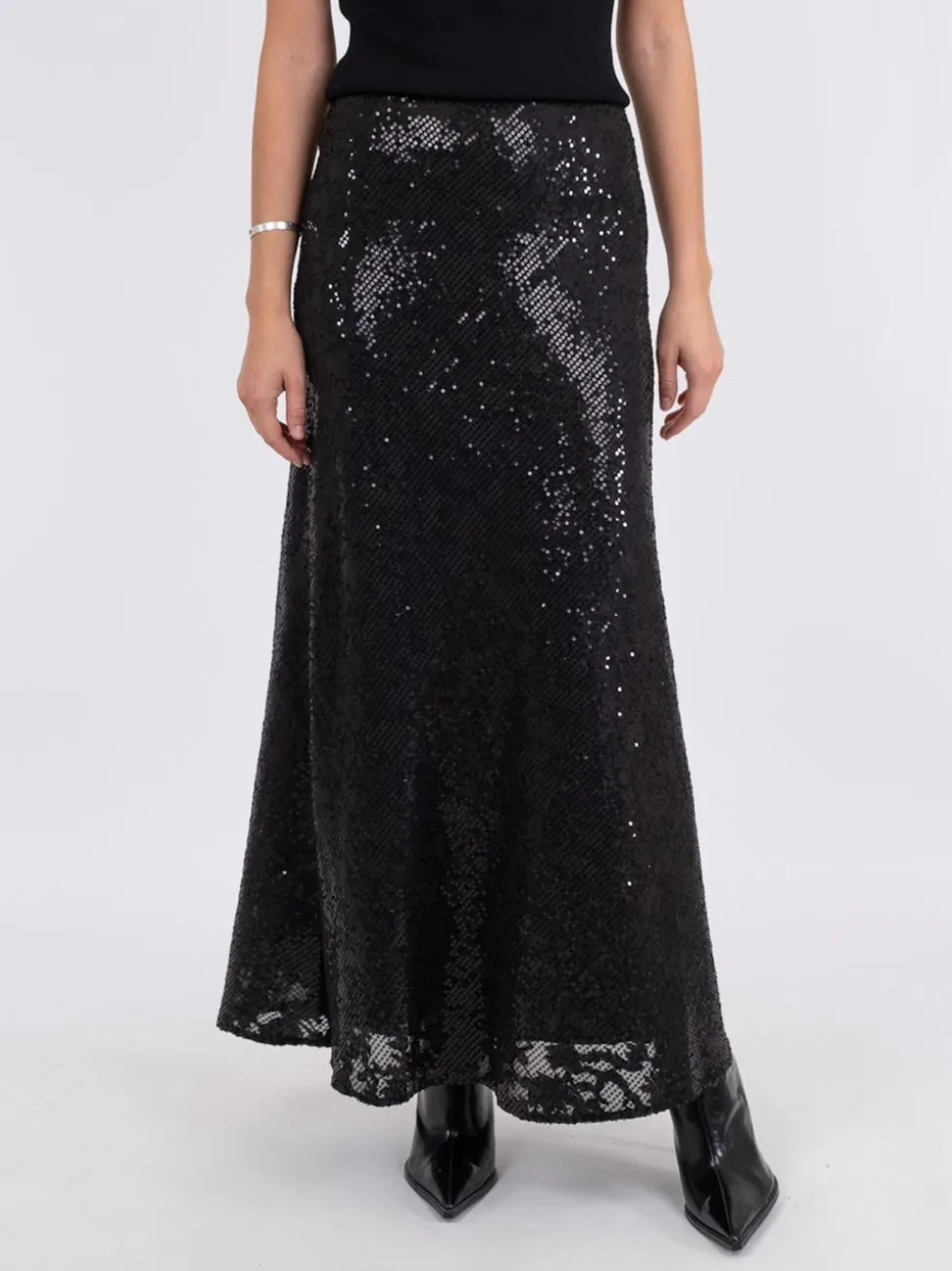 Vicky Sequins Nederdel, Sort, 36