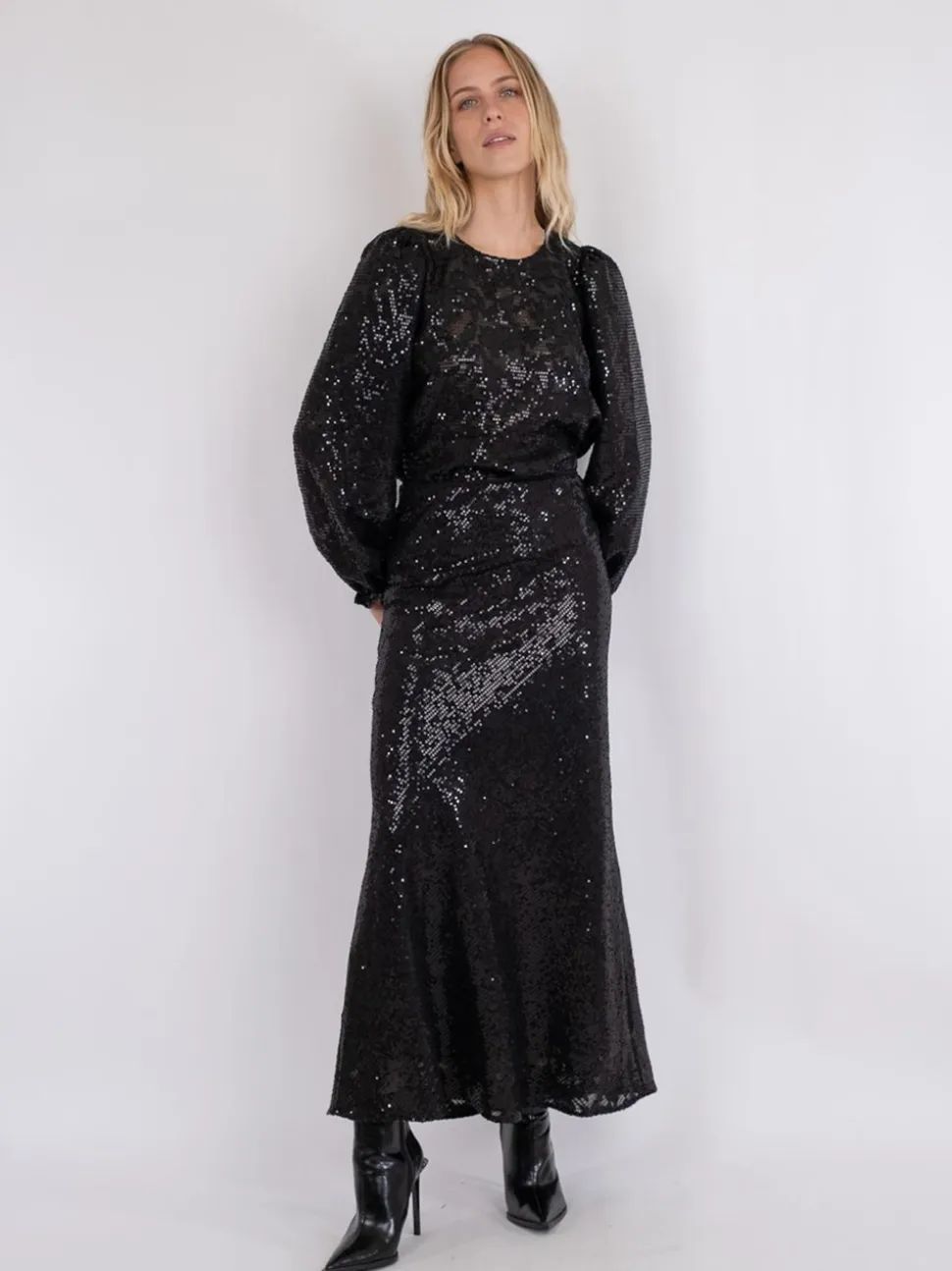 Vicky Sequins Nederdel, Sort, 36