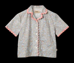 Vilma Lace Skjorte, Air Blue, 110 cm