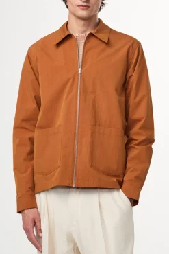 Virgil Zip Overshirt, Caramel, S