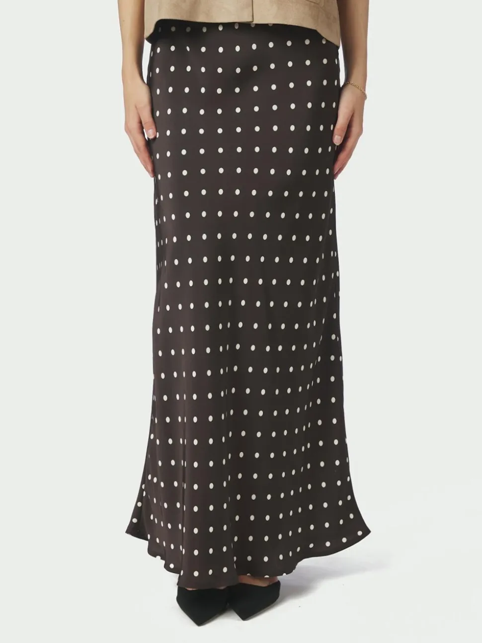 Viso Dot Nederdel, Dark Brown, 42