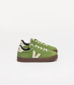 Volley Elastic Laces Suede Sneakers, Kiwi Pierre Bark, 35