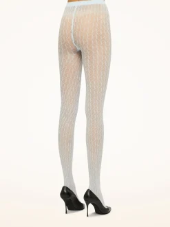 W Lace Tights, Ice, S
