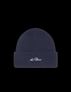 Wayne Embroidered Beanie, Dark Navy