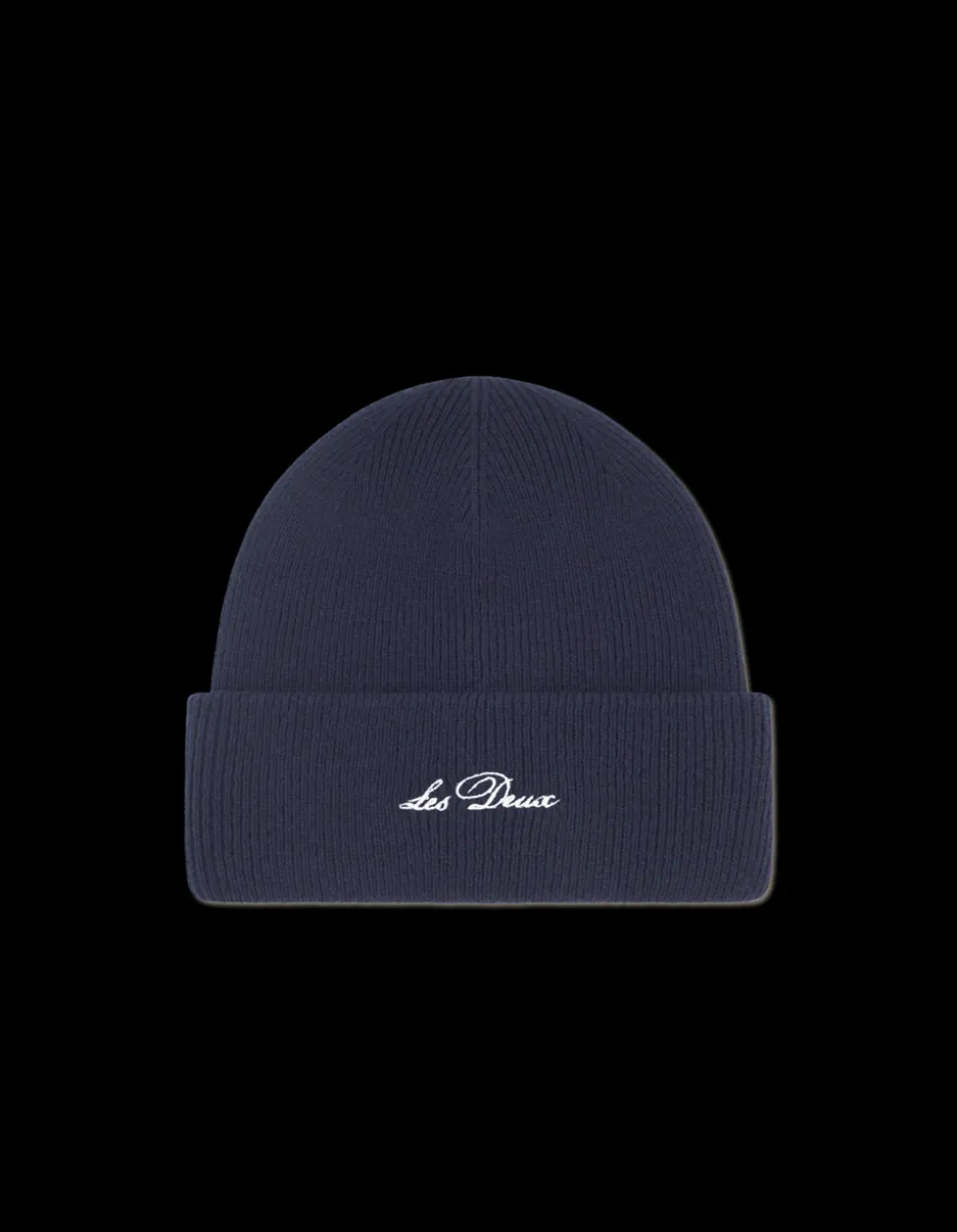 Wayne Embroidered Beanie, Dark Navy