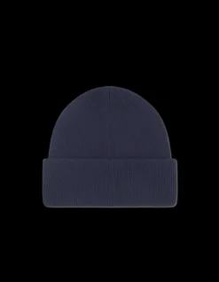 Wayne Embroidered Beanie, Dark Navy
