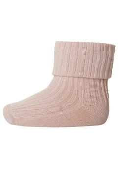 Wool Rib Baby Strømper, Rose Dust, 25-28