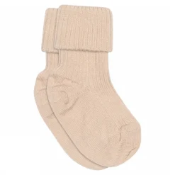 Wool Rib Baby Strømper, Rose Dust, 25-28