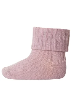 Wool Rib Baby Strømper, Wood Rose, 25-28