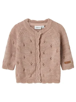 Wrilla Wool Knit Cardigan, Shadow Gray, 68 cm