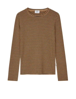 5x5 Stripe Talika Langærmet T-shirt, Ermine/Black, 14 år