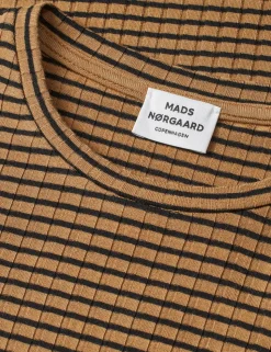 5x5 Stripe Talika Langærmet T-shirt, Ermine/Black, 14 år