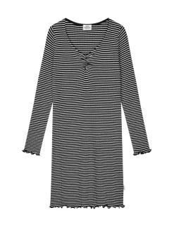 5x5 Stripe Tikina Kjole, Black/Vanilla Ice, 14 år