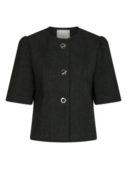 Xanthe Herringbone Blazer, Dark Grey, 40