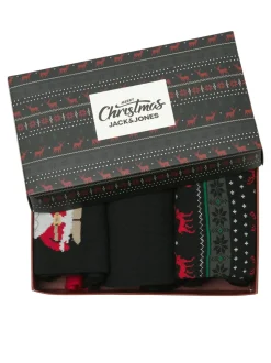 Xmas Reindeer Giftbox 3-pak Strømper, Black, 38-43