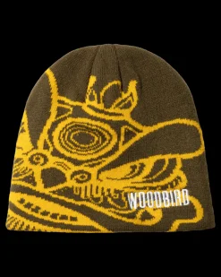 Yan Lion JQ Beanie, Dark Brown-Yellow