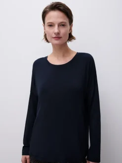 Yara Langærmet T-shirt, Baritone Blue, 42