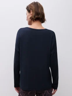 Yara Langærmet T-shirt, Baritone Blue, 42