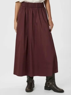 Yara Poplin Nederdel, Burgundy, 40