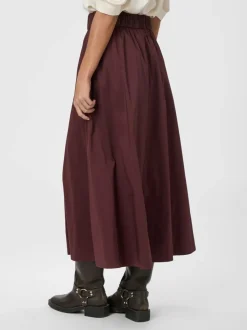 Yara Poplin Nederdel, Burgundy, 40