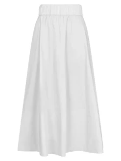Yara Poplin Nederdel, White, 40