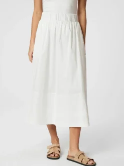 Yara Poplin Nederdel, White, 40