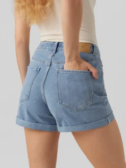 Zuri Loose Shorts, Light Blue Denim, S