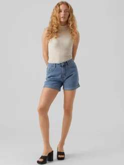 Zuri Loose Shorts, Medium Blue Denim, S